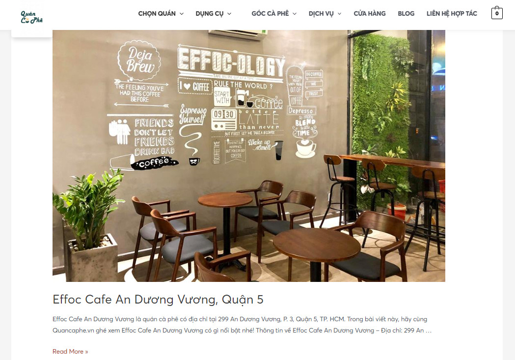 Viết bài review - PR chất lượng trên website Quancaphe.vn